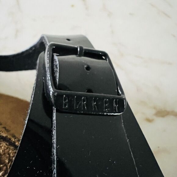 BIRKENSTOCK Gizeh Shiny Black Birko-Flor Slide Slippers - 37 EU - Picture 5 of 11